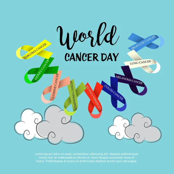 Illustration Vectorielle Contexte Pour Journée Mondiale Cancer — Image vectorielle