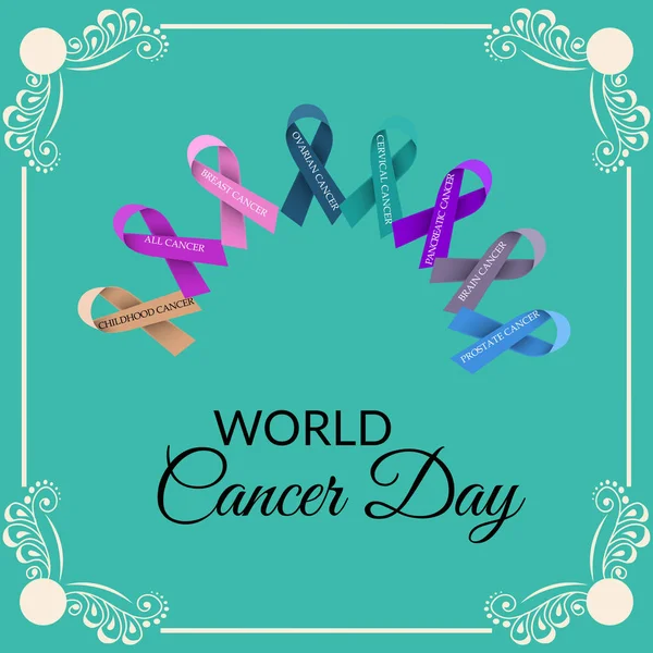 Illustration Vectorielle Contexte Pour Journée Mondiale Cancer — Image vectorielle