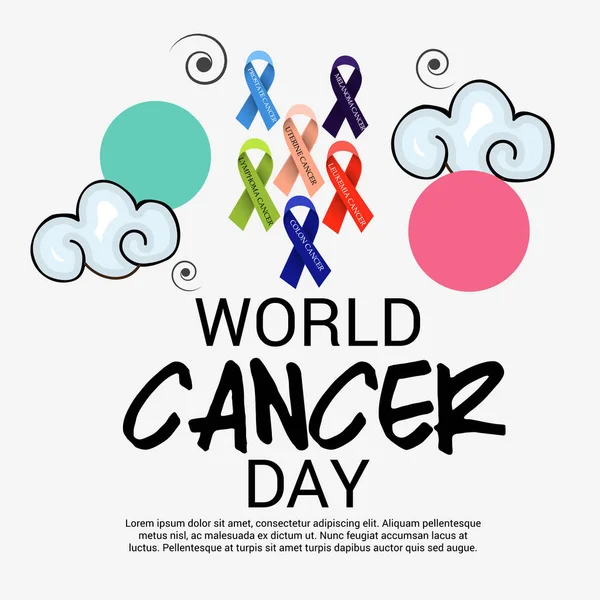 Ilustración Vectorial Los Antecedentes Del Día Mundial Del Cáncer — Archivo Imágenes Vectoriales