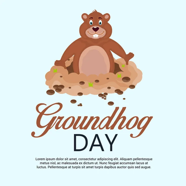 Vectorillustratie Van Een Achtergrond Voor Happy Groundhog Day — Stockvector