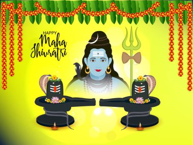 Mutlu Maha Shivratri için bir arka plan vektör çizim.
