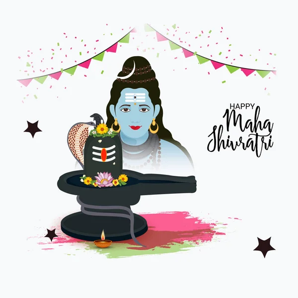 Ilustração Vetorial Fundo Para Feliz Maha Shivratri — Vetor de Stock