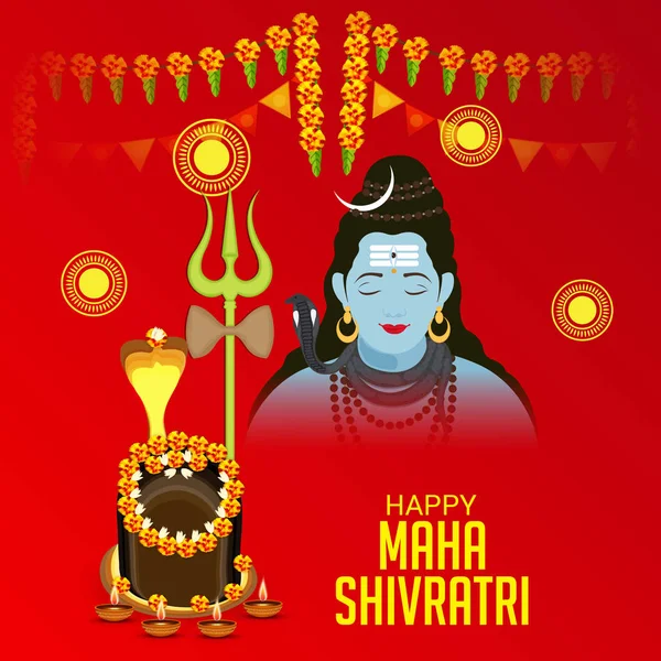 Ilustração Vetorial Fundo Para Feliz Maha Shivratri — Vetor de Stock