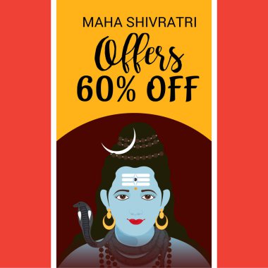 Mutlu Maha Shivratri için bir arka plan vektör çizim.