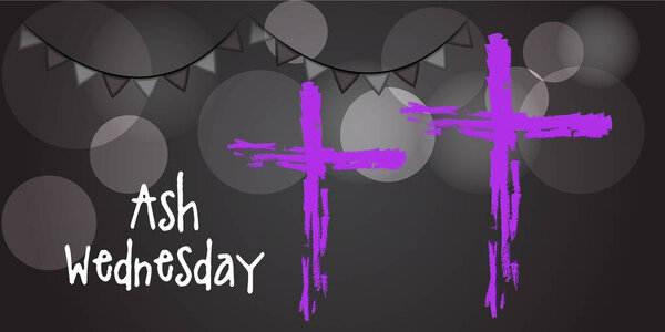 Vector illustration of a Background with Cross for Ash Wednesday.