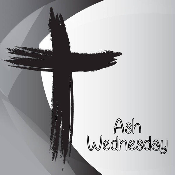 Vector illustration of a Background with Cross for Ash Wednesday.