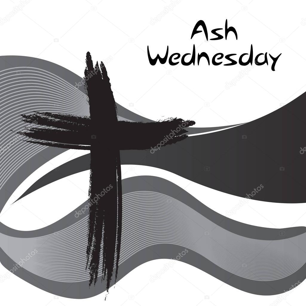 Vector illustration of a Background with Cross for Ash Wednesday.