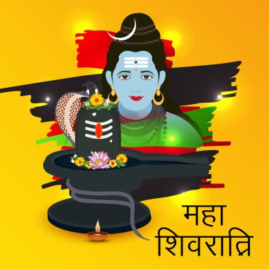 Mutlu Maha Shivratri için bir arka plan vektör çizim.