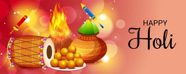 Geleneksel renkli Hint Festivali mutlu bayram için bir arka plan vektör çizim.