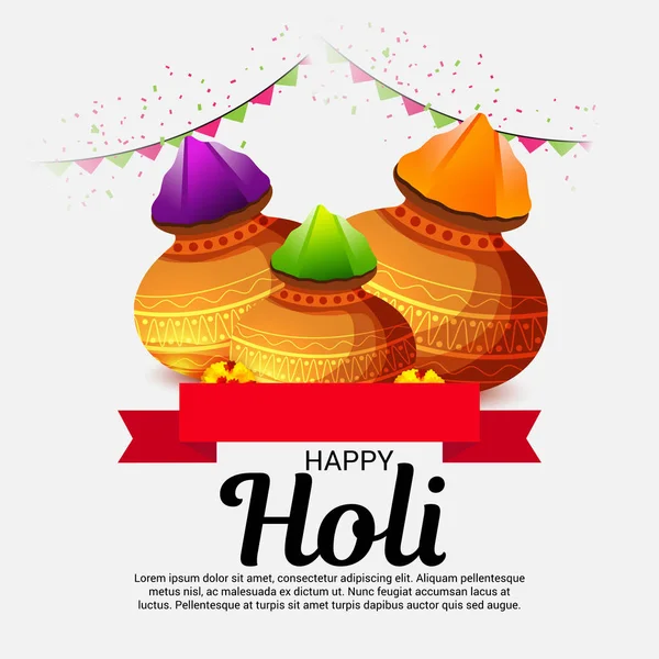 Vector Illustration Background Happy Holi — Stock Vector