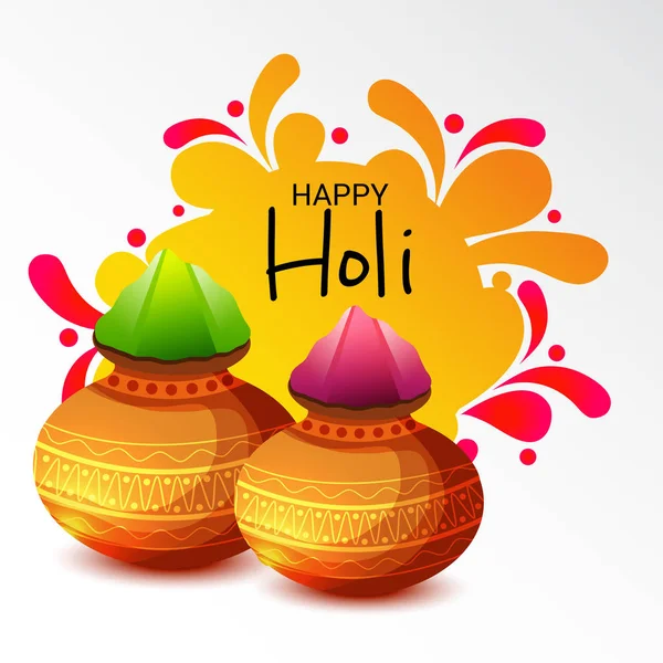 Vector Illustration Background Happy Holi — Stock Vector