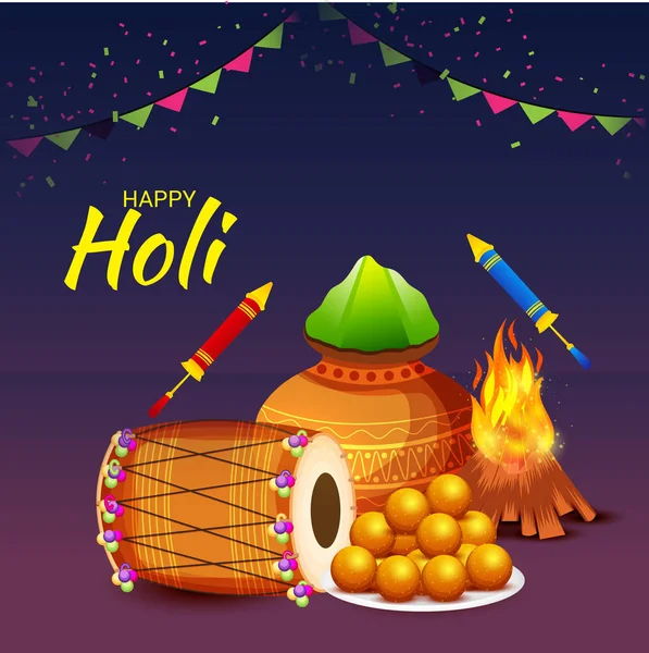 Ілюстрація Тла Happy Holi — стоковий вектор