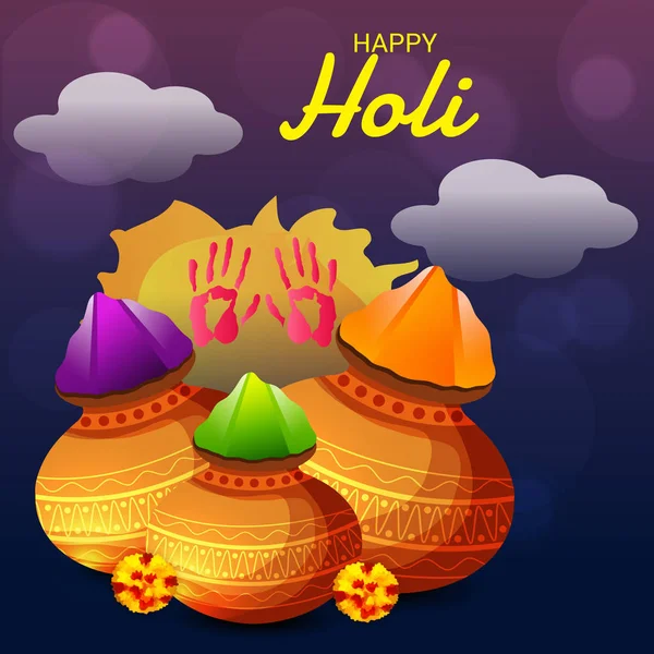 Ilustración Vectorial Fondo Para Happy Holi — Vector de stock