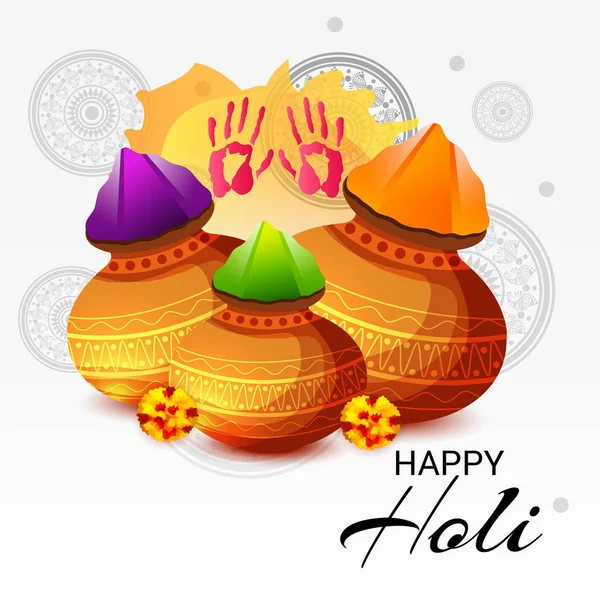 Vector Illustration Background Happy Holi — Stock Vector