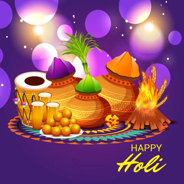Illustration Background Happy Holi — Stock Vector