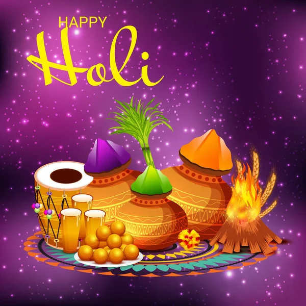 Ілюстрація Тла Happy Holi — стоковий вектор