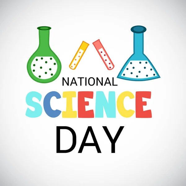 Illustration Background National Science Day — Stock Vector