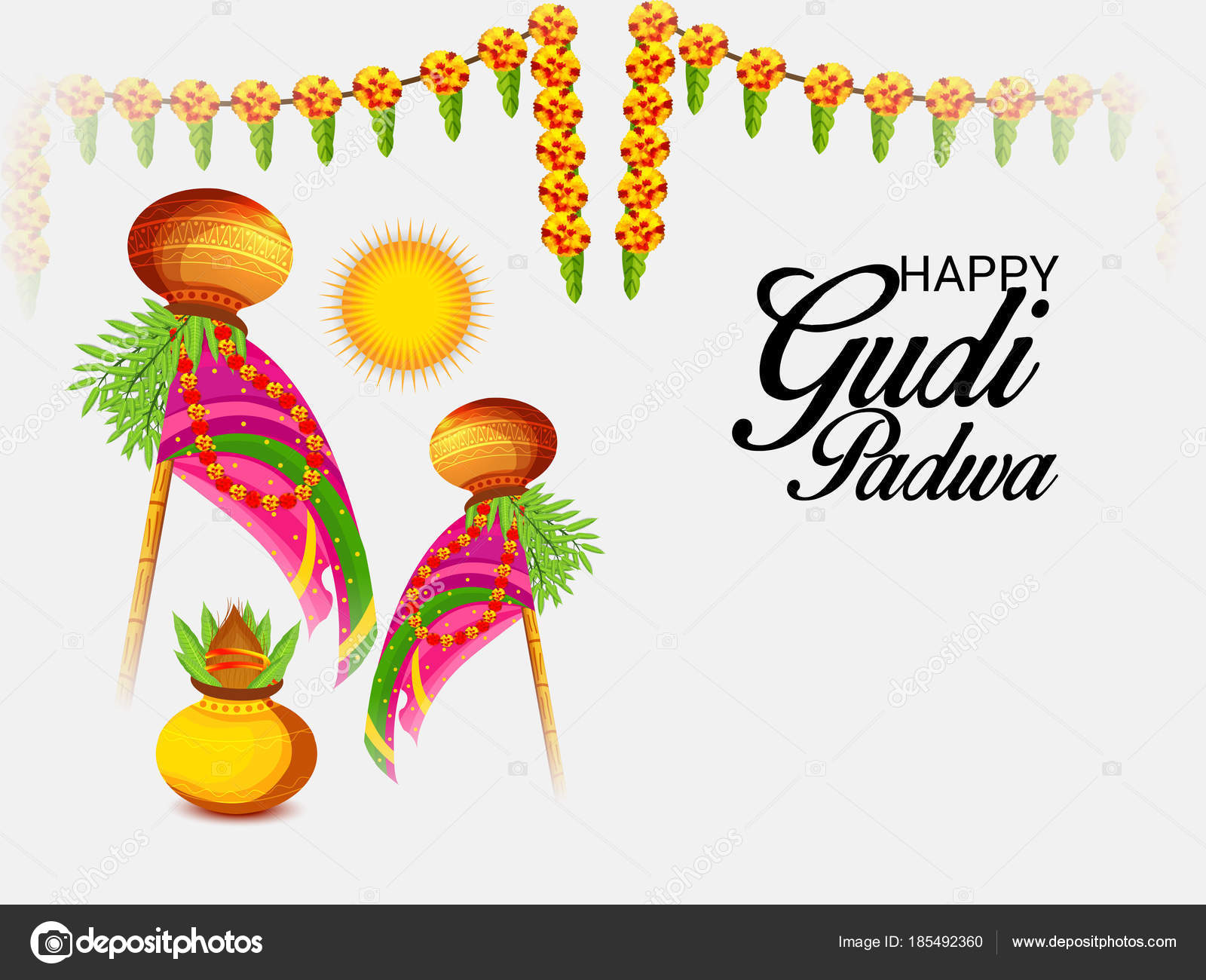 Vector Illustration Background Happy Ugadi Hindu New Year Stock Vector  Image by ©SSDN #185492360