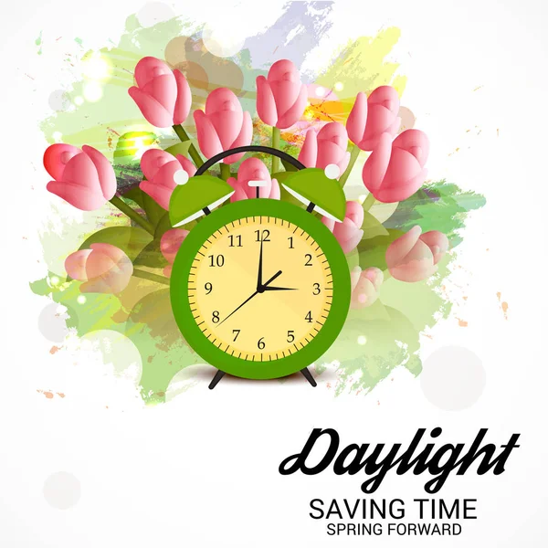 Vector Illustration Background Daylight Saving Time — Stock Vector