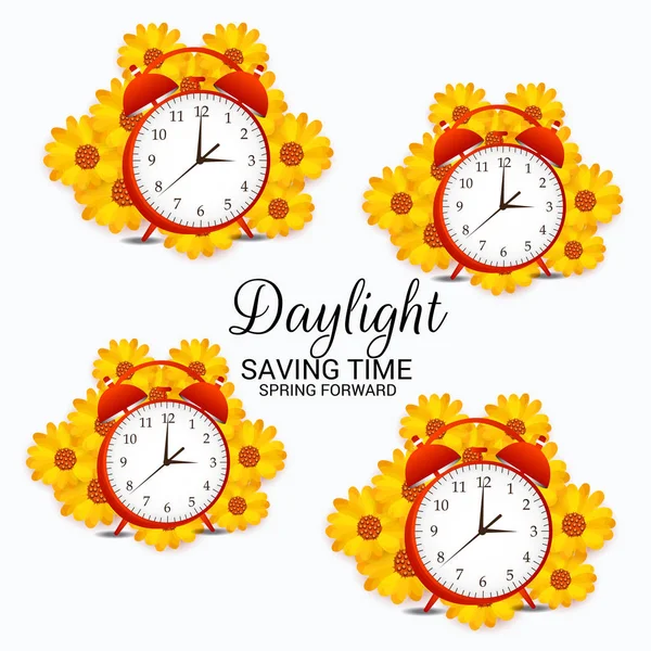 Vector Illustration Background Daylight Saving Time — Stock Vector