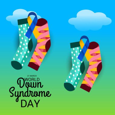 Dünya Down sendromu günü için bir arka plan vektör çizim.