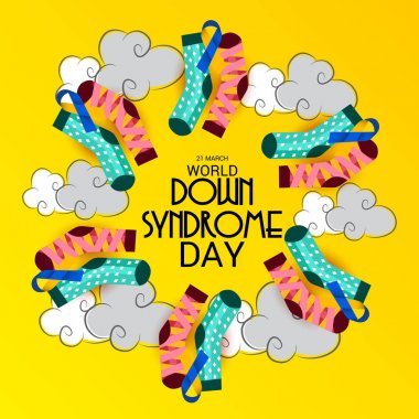 Dünya Down sendromu günü için bir arka plan vektör çizim.