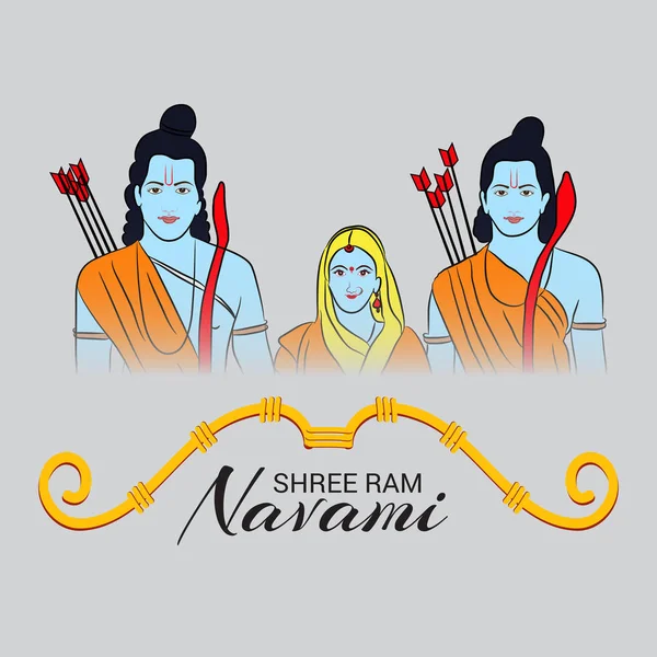 Ilustración Vectorial Fondo Para Ram Navami — Archivo Imágenes Vectoriales