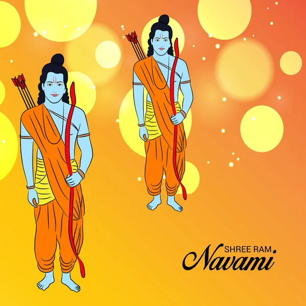 Ilustração Vetorial Fundo Para Ram Navami — Vetor de Stock