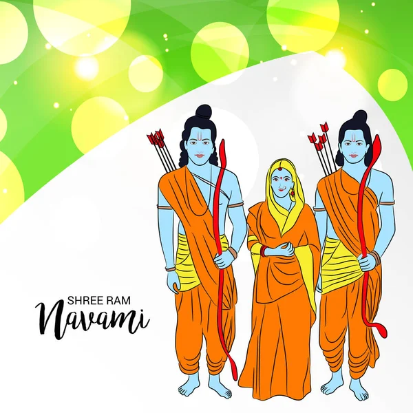 Vektor Illustration Eines Hintergrundes Für Ram Navami — Stockvektor