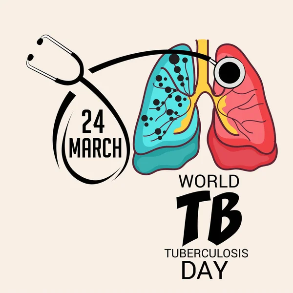 Vectorillustratie Van Een Achtergrond Voor Wereld Tuberculose Dag — Stockvector