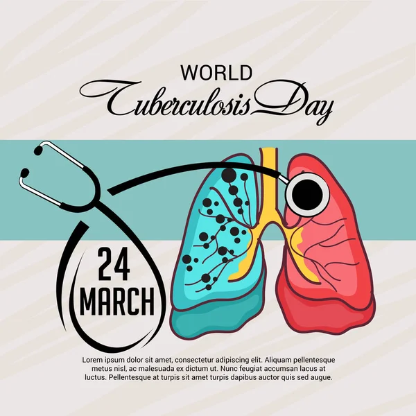 Vectorillustratie Van Een Achtergrond Voor Wereld Tuberculose Dag — Stockvector