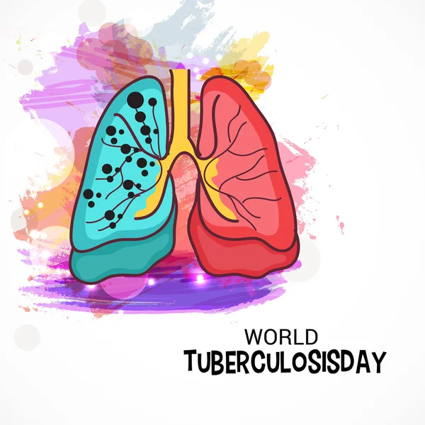 Vectorillustratie Van Een Achtergrond Voor Wereld Tuberculose Dag — Stockvector