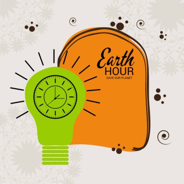 Earth Hour için bir arka plan vektör çizim.