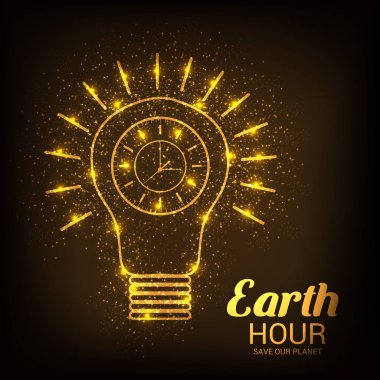 Earth Hour için bir arka plan vektör çizim.