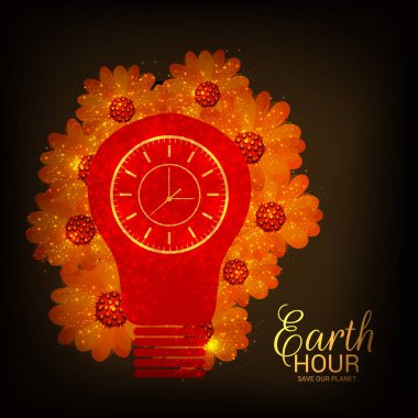 Earth Hour için bir arka plan vektör çizim.