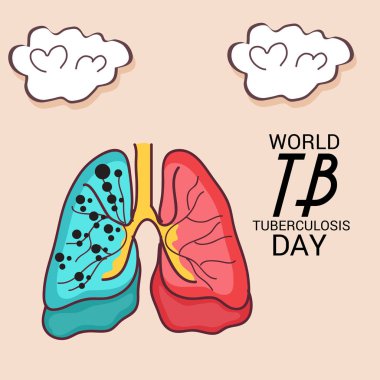Dünya tüberküloz günü için bir arka plan vektör çizim.