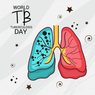 Dünya tüberküloz günü için bir arka plan vektör çizim.