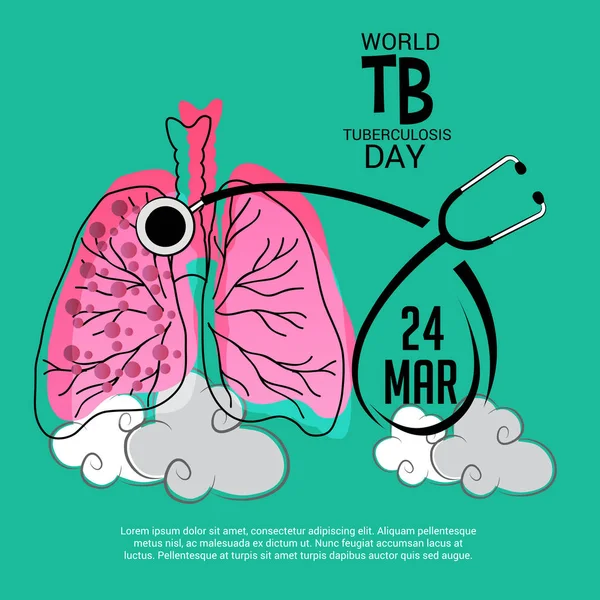 Vectorillustratie Van Een Achtergrond Voor Wereld Tuberculose Dag — Stockvector