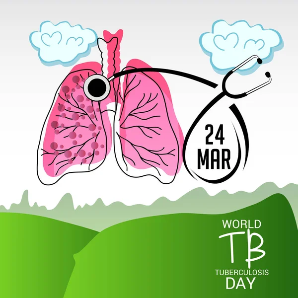 Illustrazione Vettoriale Uno Sfondo Giornata Mondiale Della Tubercolosi — Vettoriale Stock