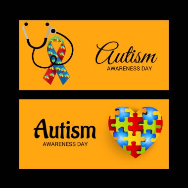 Dünya otizm farkındalık günü için bir arka plan vektör çizim.