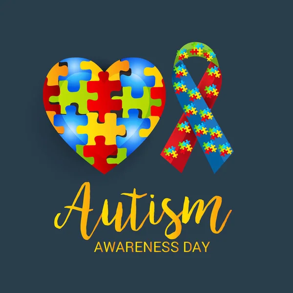 Vector Illustration Background World Autism Awareness Day — Stock Vector