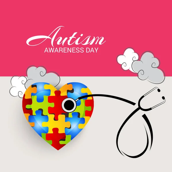 Vector Illustration Background World Autism Awareness Day — Stock Vector