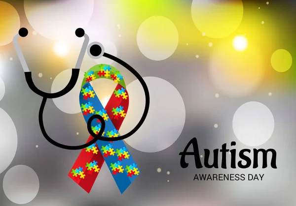Ilustración Vectorial Trasfondo Para Día Mundial Concientización Sobre Autismo — Vector de stock