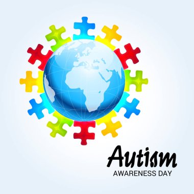 illustration of a Background for World Autism Awareness Day. clipart