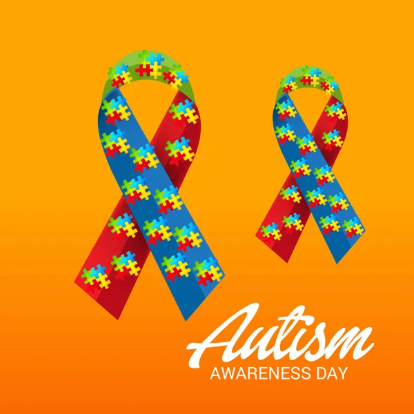 Ilustración Trasfondo Para Día Mundial Concienciación Sobre Autismo — Vector de stock