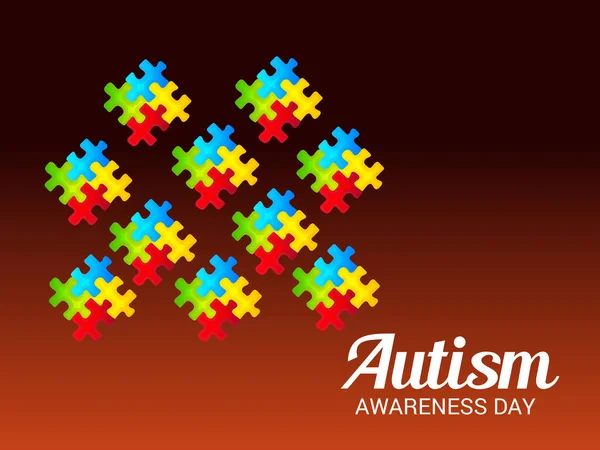 Ilustración Trasfondo Para Día Mundial Concienciación Sobre Autismo — Vector de stock