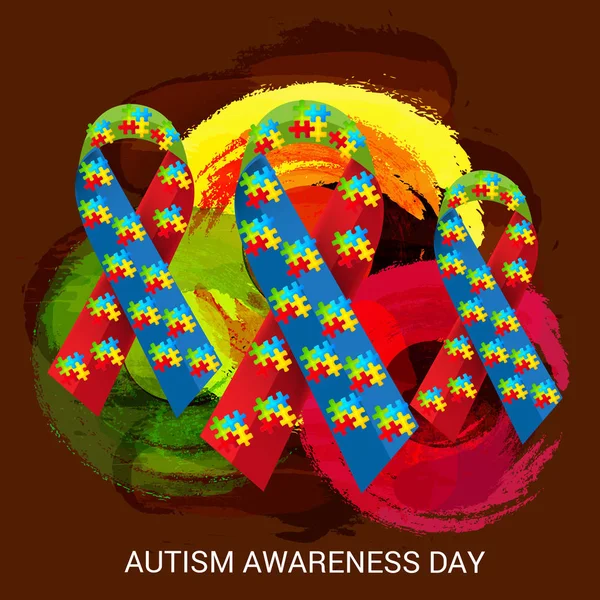 Illustration Background World Autism Awareness Day — Stock Vector