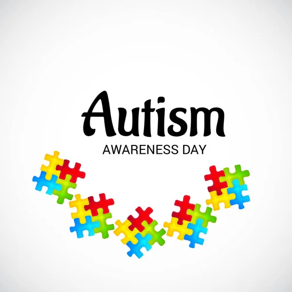 Ilustración Trasfondo Para Día Mundial Concienciación Sobre Autismo — Vector de stock