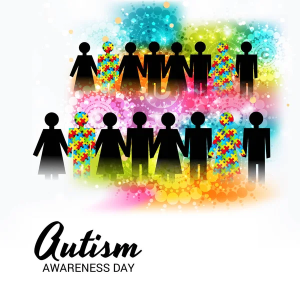 Ilustración Trasfondo Para Día Mundial Concienciación Sobre Autismo — Archivo Imágenes Vectoriales