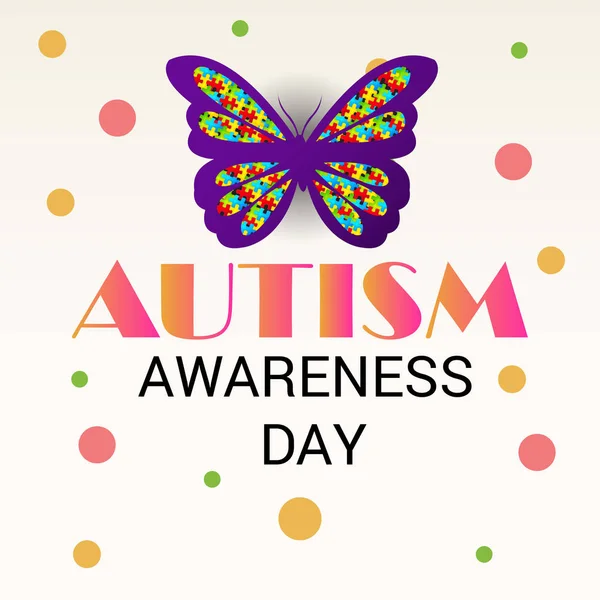 Illustration Background World Autism Awareness Day — Stock Vector